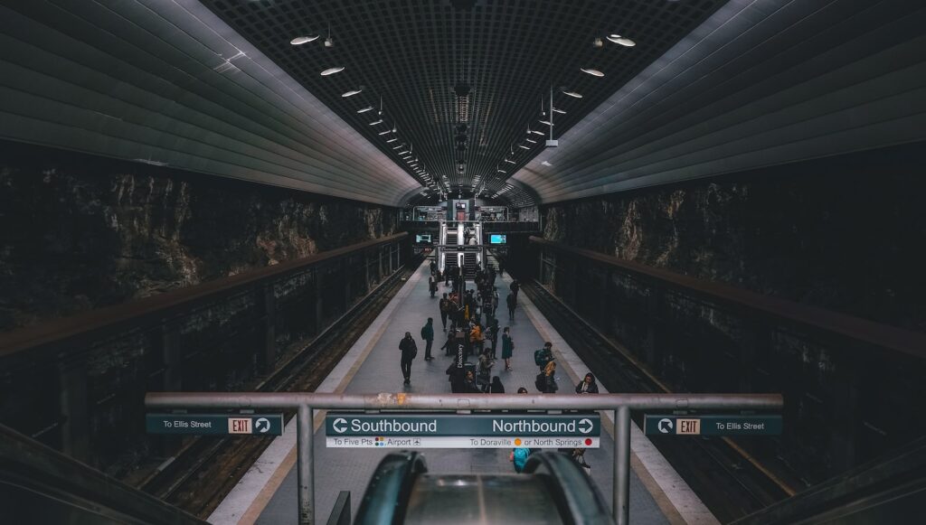 Cars at MARTA train station in Atlanta