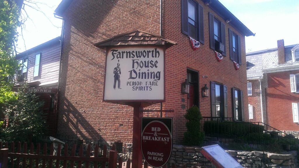 Welcome sign for Farnsworth House Inn