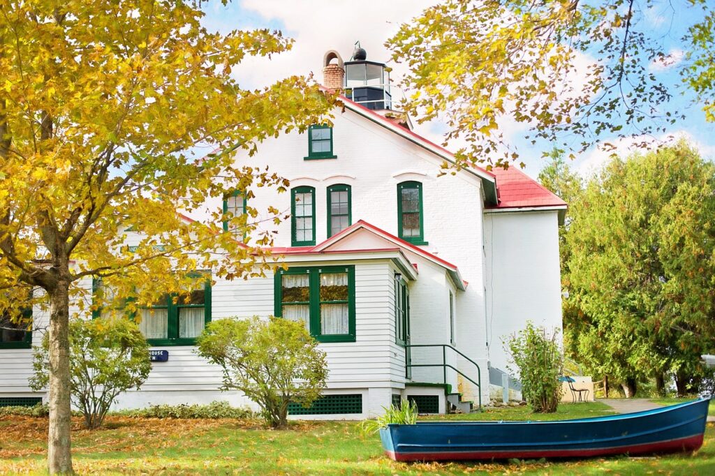 autumn, fall, lighthouse